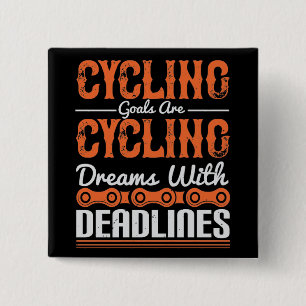 Fiets - Fietdromen met deadlines Vierkante Button 5,1 Cm