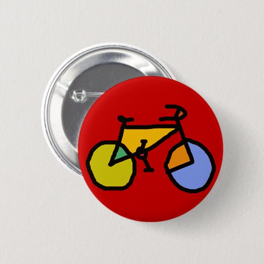 fiets , fiets , fietsen / fietsen ronde button 5,7 cm (Voorkant /achterkant)