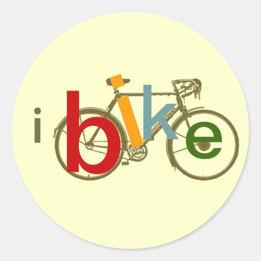 Fiets. Fiets / Ibike Ronde Sticker (Voorkant)