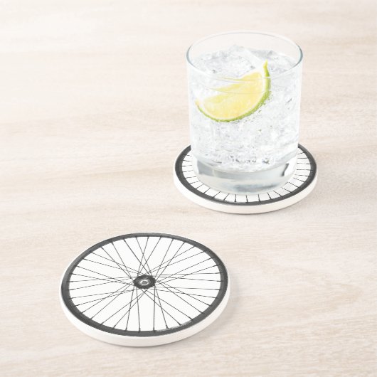 fiets - fietsen + fietsen zandsteen onderzetter (Zijkant)