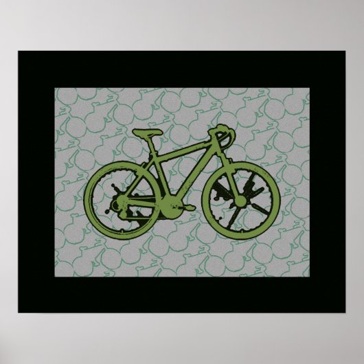 fiets . fietsen . groen poster (Voorkant)