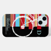 Fiets/fietsen & strepen gepersonaliseerd Case-Mate iPhone case (Achterkant (horizontaal))