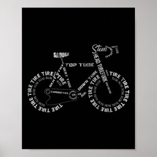 Fiets fietsonderdelen fietsen fietsrijder fietser poster