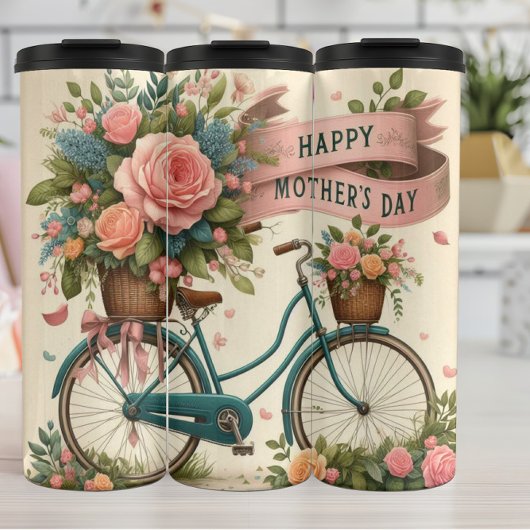  fiets: Floral Moederdag Thermosbeker