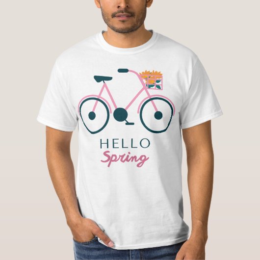 Fiets Floral Spring Design T-shirt (Voorkant)