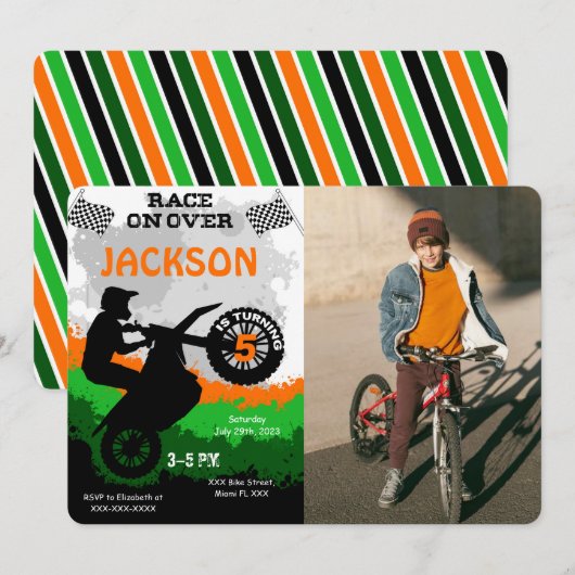 Fiets Foto Uitnodiging (Voorkant / Achterkant)