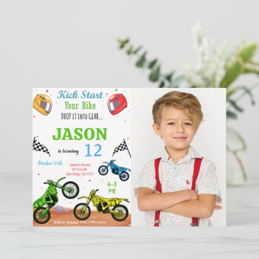 Fiets foto uitnodiging (Staand voorkant)