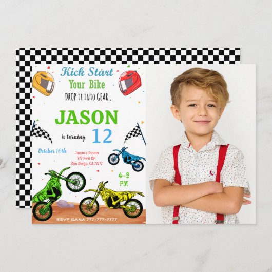 Fiets foto uitnodiging (Voorkant / Achterkant)