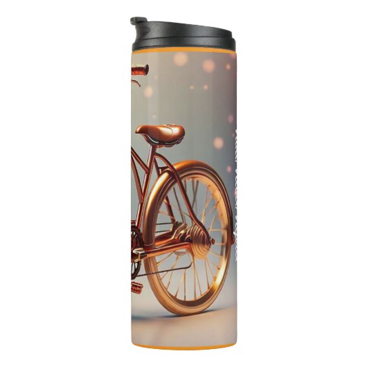 "Fiets gelukzaligheid" Thermosbeker (Geroteerd rechts)