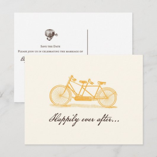  fiets gemaakt voor twee-custom voor Elizabeth Aankondigingskaart (Voorkant / Achterkant)