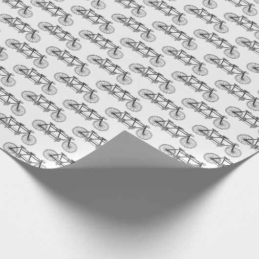  fiets gemaakt voor twee of tandem bike cadeaupapier (Hoek)