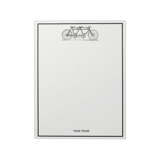  fiets gemaakt voor twee of tandem bike notitieblok (Linkerzijde)