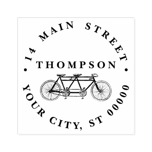  fiets gemaakt voor twee of tandem bike rubberstempel (Afrduk)