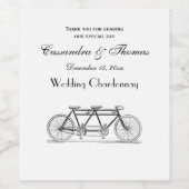  fiets gemaakt voor twee of tandem bike wijn etiket (Enkel label)