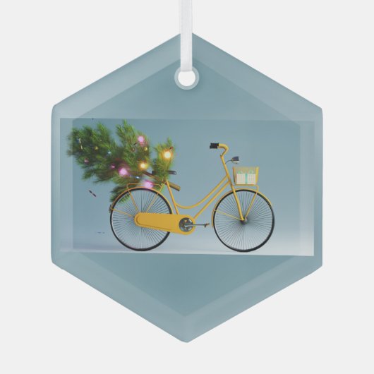  fiets glas ornament (Voorkant)