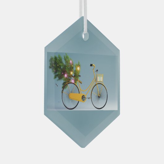  fiets glas ornament (Voorkant Rechts)