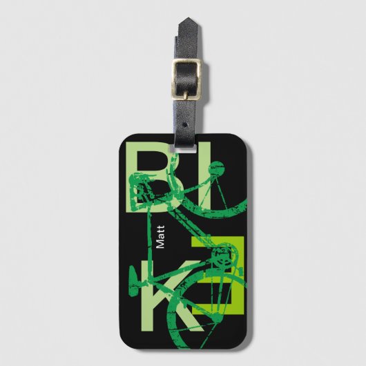 Fiets Groene Fiets Bagagelabel (Voorkant (verticaal))