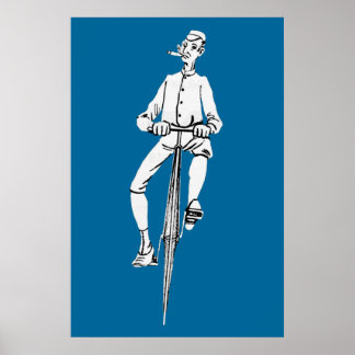  fiets Guy die roken Cigar Graphic Funny Poster