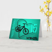 Fiets Hart 15e verjaardag gepersonaliseerde Groet  Kaart (Gele Bloem)