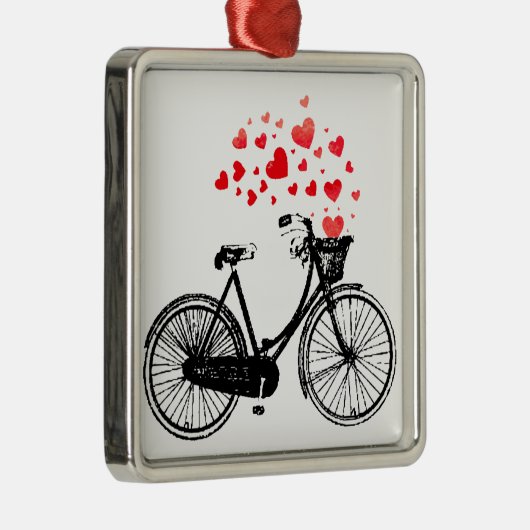  fiets, hart in mandje metalen ornament (Rechts)