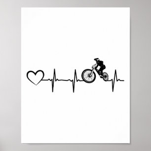 Fiets Hartslag Fietser Afdaling Fietsen Berg Poster
