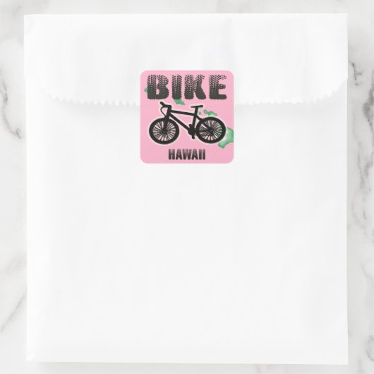 Fiets Hawaii Vierkante Sticker (Tas)