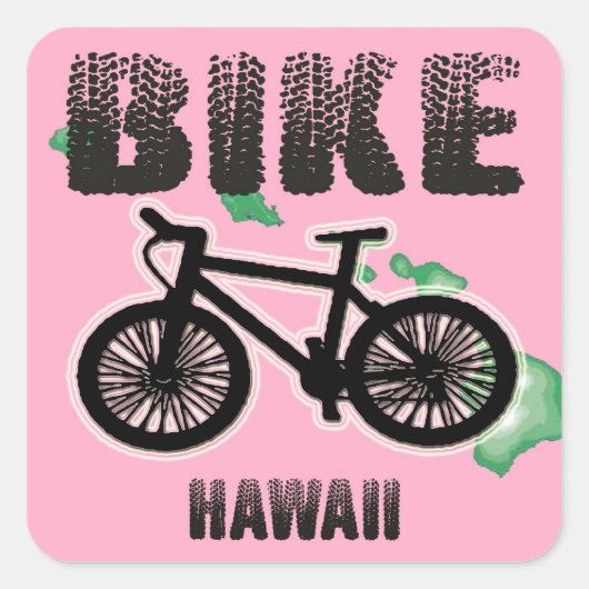 Fiets Hawaii Vierkante Sticker (Voorkant)