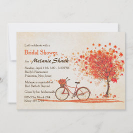 Fiets Herfst Maple Tree Rustiek Vrijgezellenfeest Kaart