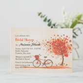 Fiets Herfst Maple Tree Rustiek Vrijgezellenfeest Kaart (Staand voorkant)