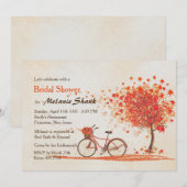 Fiets Herfst Maple Tree Rustiek Vrijgezellenfeest Kaart (Voorkant / Achterkant)