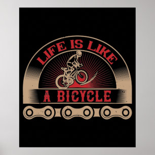 Fiets - Het leven is als een fiets Poster