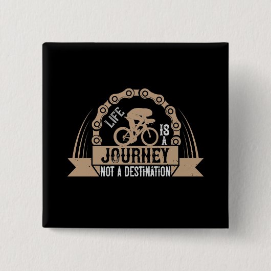 Fiets - het leven is een reis vierkante button 5,1 cm (Voorkant)