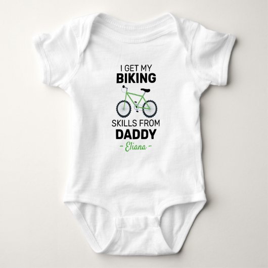 Fiets ik krijg mijn fietsvaardigheden van papa - F Romper (Voorkant)