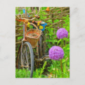  fiets in de tuin briefkaart (Voorkant)
