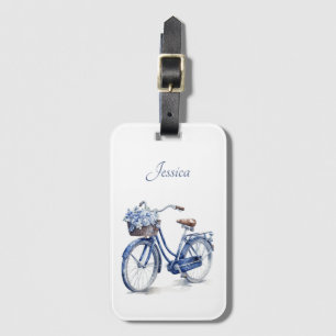 Fiets in Delfts Blauw aanpasbaar Bagagelabel
