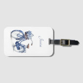 Fiets in Delfts Blauw aanpasbaar Bagagelabel (Voorkant (horizontaal))