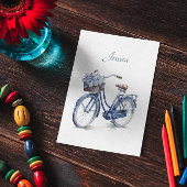 Fiets in Delfts Blauw aanpasbaar Briefkaart
