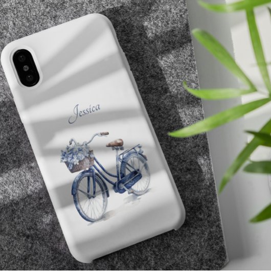 Fiets in Delfts Blauw aanpasbaar Case-Mate iPhone Case