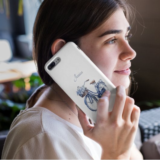 Fiets in Delfts Blauw aanpasbaar Case-Mate iPhone Case