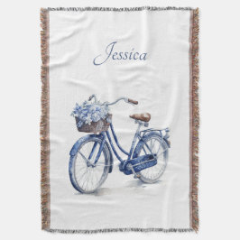 Fiets in Delfts Blauw aanpasbaar Deken