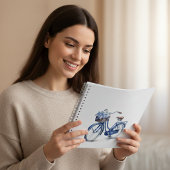 Fiets in Delfts Blauw aanpasbaar Notitieboek