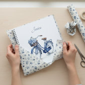 Fiets in Delfts Blauw aanpasbaar Notitieboek