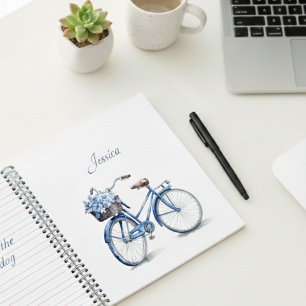 Fiets in Delfts Blauw aanpasbaar Notitieboek