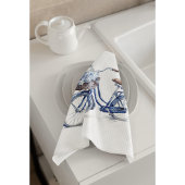 Fiets in Delfts Blauw aanpasbaar Theedoek