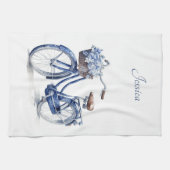 Fiets in Delfts Blauw aanpasbaar Theedoek (Horizontaal)