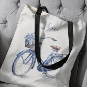 Fiets in Delfts Blauw aanpasbaar Tote Bag