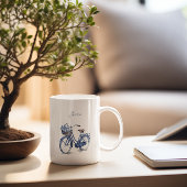 Fiets in Delfts Blauw aanpasbaar Tweekleurige Koffiemok