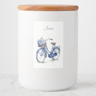 Fiets in Delfts Blauw aanpasbaar Voedselcontainer Etiket