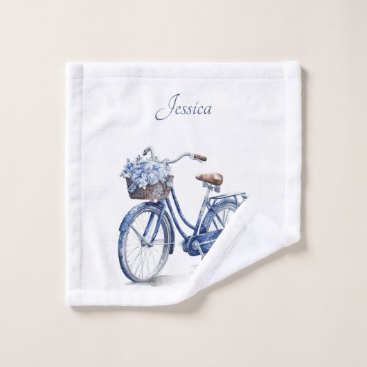 Fiets in Delfts Blauw aanpasbaar Washandje (Wasdoekje)