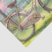 fiets in een bloeiende park waterverf tissuepapier (Detail)